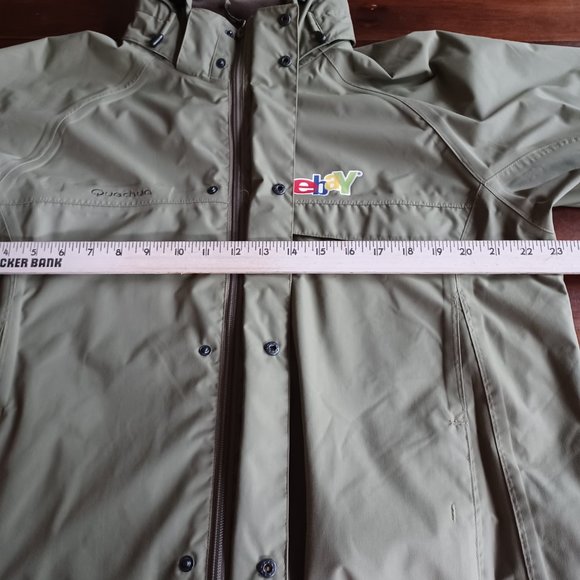 SOLD!--Quechua Decathlon Ebay Logo Rain Jacket, Olive Green, Men's Small - Picture 9 of 14